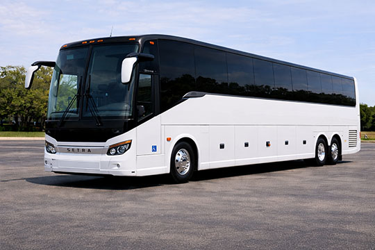 56-passenger charter bus available for charter in Palm Beach Gardens, FL